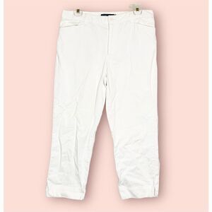 Ralph Lauren White Cropped Capri Classic Chino American Sportswear Pants Size 8